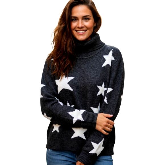 Zenana XL Gray Star Women's Sweater Misses Size 16 18 Extra Large - Picture 1 of 6